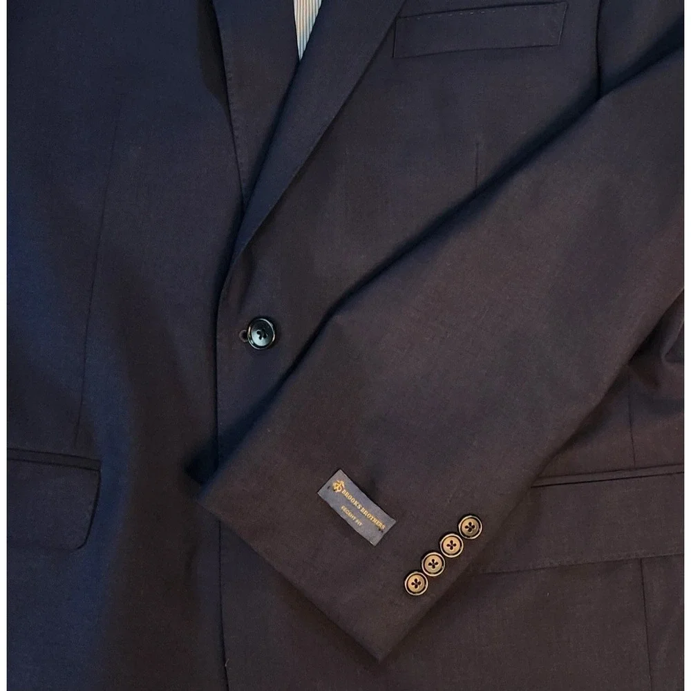 44 45 Brooks Brothers Blazer Navy Blue Regent Stretch Lightweght Career NEW $495